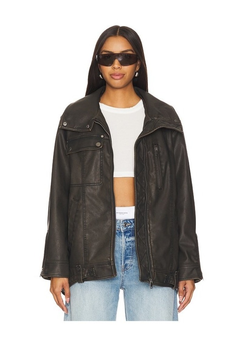 Free People x We The Free Buckle Up Faux Leather Jacket