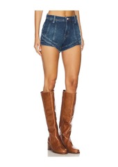 Free People x We The Free Crvy Mona High Rise Shorts In Bombay Blue