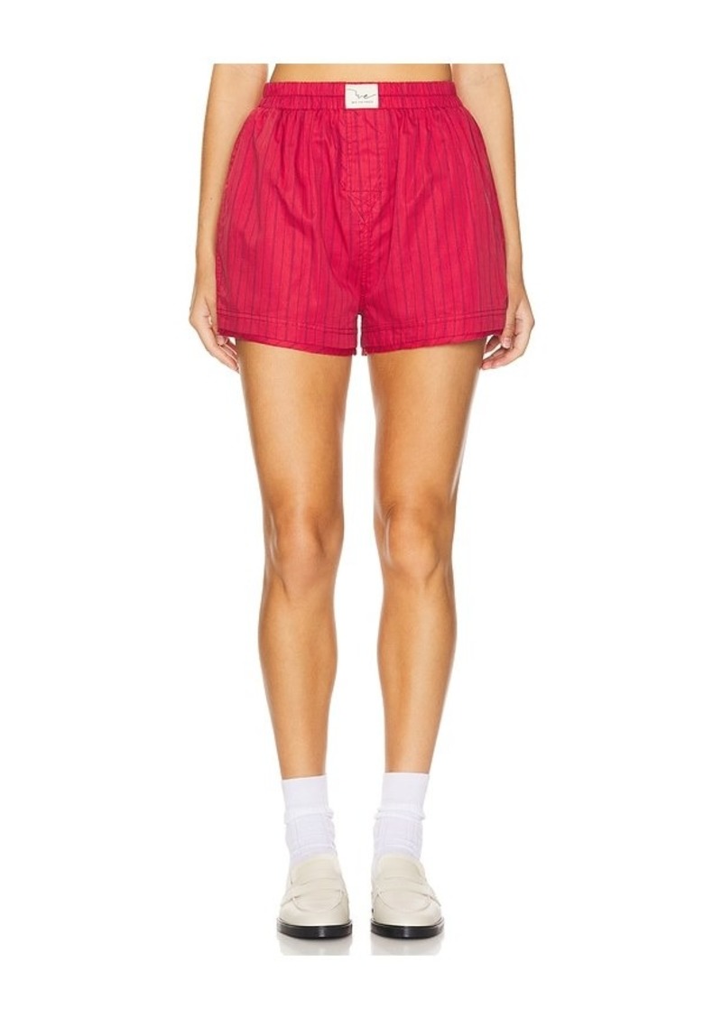 Free People x We The Free Day To Day Striped Boxer In Red Combo