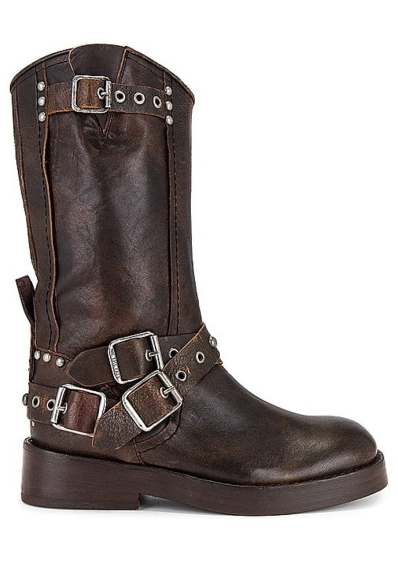 Free People x We The Free Janey Engineer Boot In Chocolate