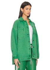 Free People x We The Free Madison City Twill Jacket In Kelly Green