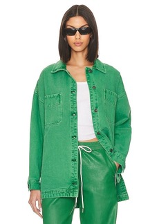Free People x We The Free Madison City Twill Jacket In Kelly Green