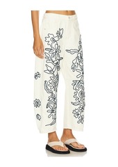 Free People x We The Free Soutache Good Luck Barrel Jean In Ivory Combo