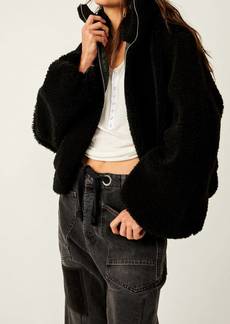 Free People Get Cozy Teddy Jacket In Black