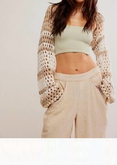 Free People Gia Crochet Shrug In White/beige