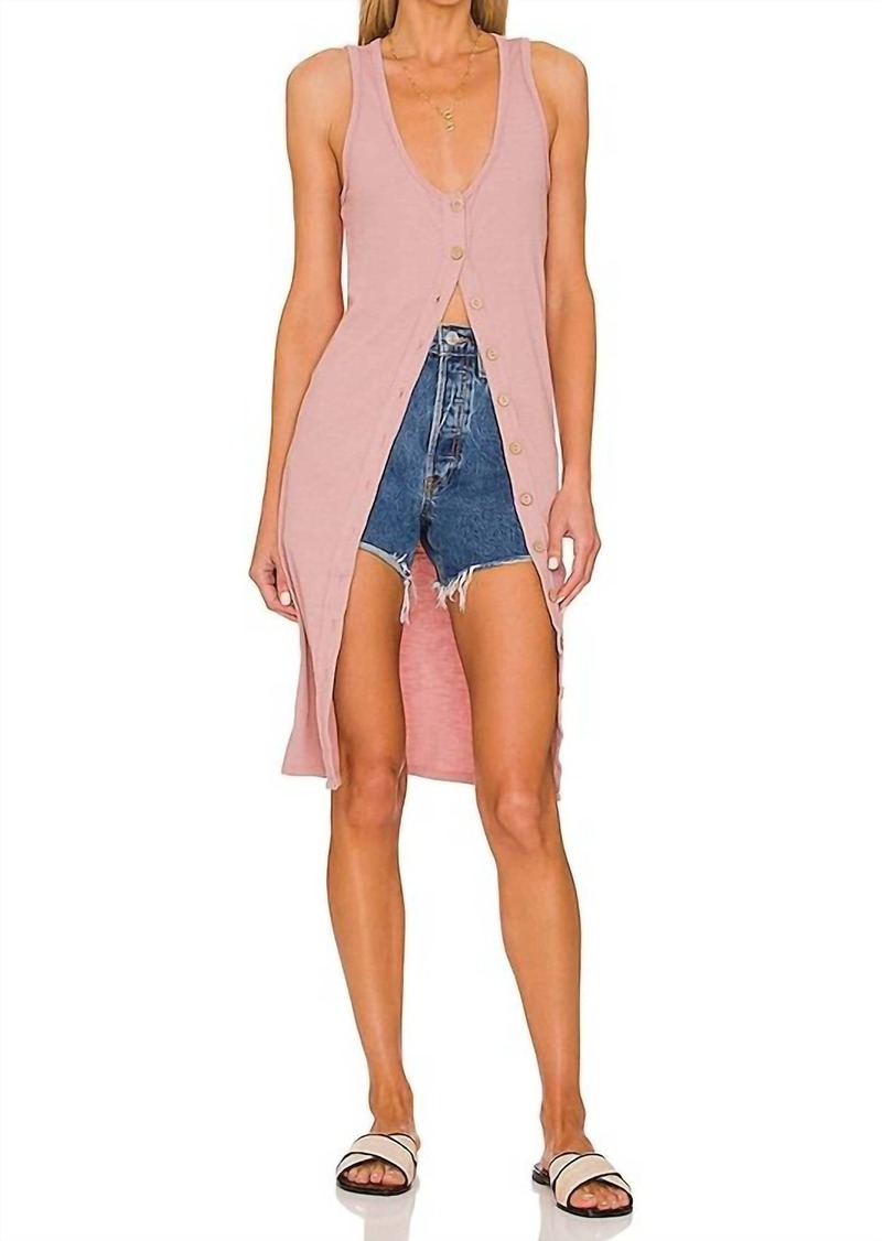 Free People Gia Long Vest In Lilac Wine