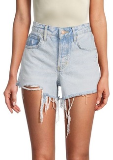 Free People Good Times Relaxed Distressed Denim Shorts