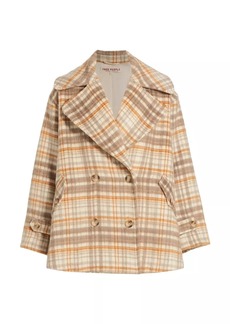 Free People Highlands Oversized Plaid Peacoat