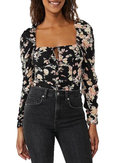 Free People Hilary Womens Smocked Floral Cropped