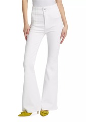 Free People Jayde Twill Mid-Rise Flare Pants