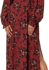 Free People Jaymes Midi Dress In Burgundy Combo