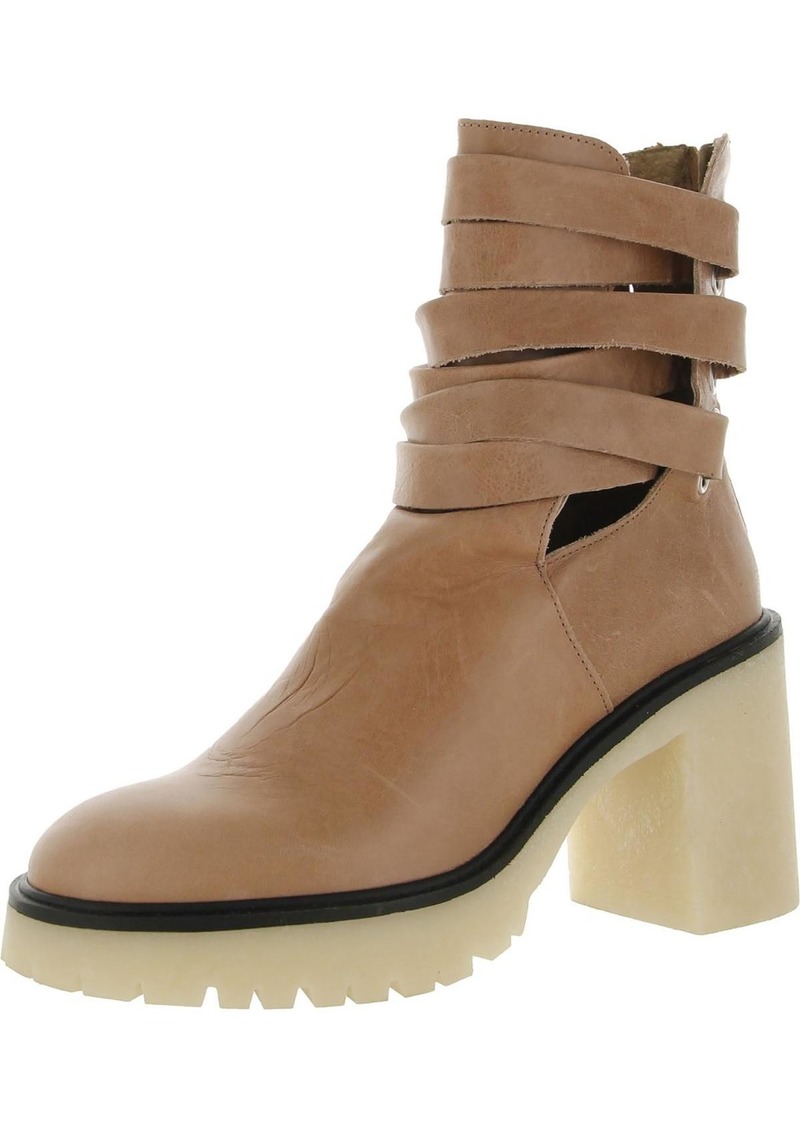 Free People Jesse Cutout Boot Womens Leather Lugged Sole Ankle Boots