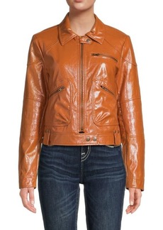 Free People Josie Vegan Leather Zip Up Jacket