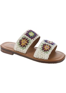 Free People Juliet Crochet Womens Floral Slip-On Slide Sandals