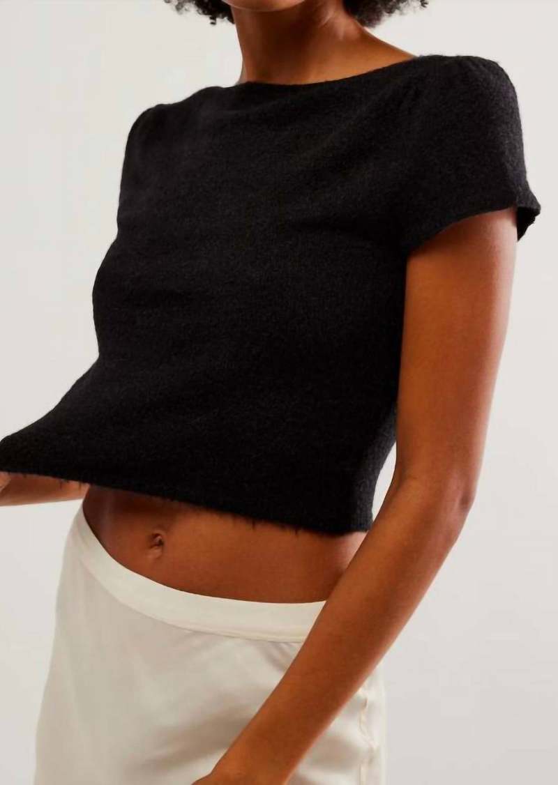 Free People Keep Me Warm Crop Top In Black