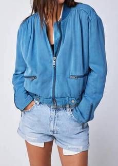 Free People Knock Out Siren Bomber Jacket In Coastal
