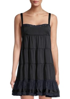 Free People Lace-Trim Tiered Babydoll Dress