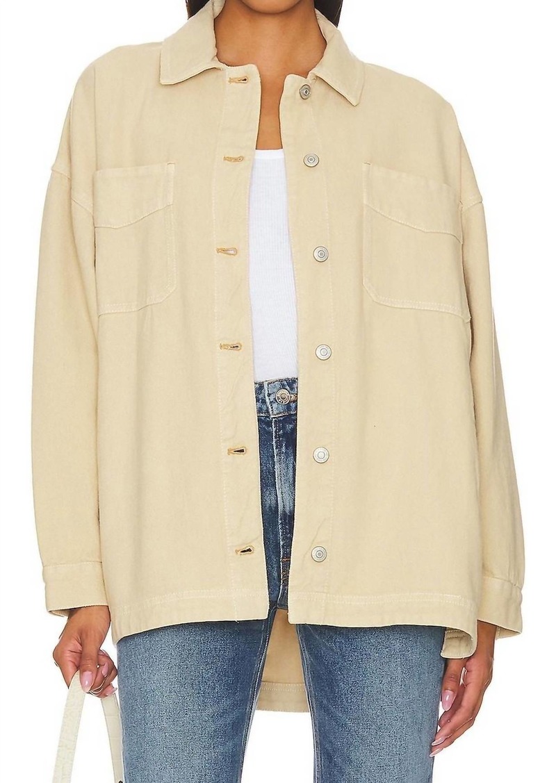 Free People Madison City Twill Jacket In Warm Camel