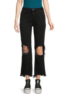 Free People ​Maggie Mid Rise Distressed Wide Leg Jeans