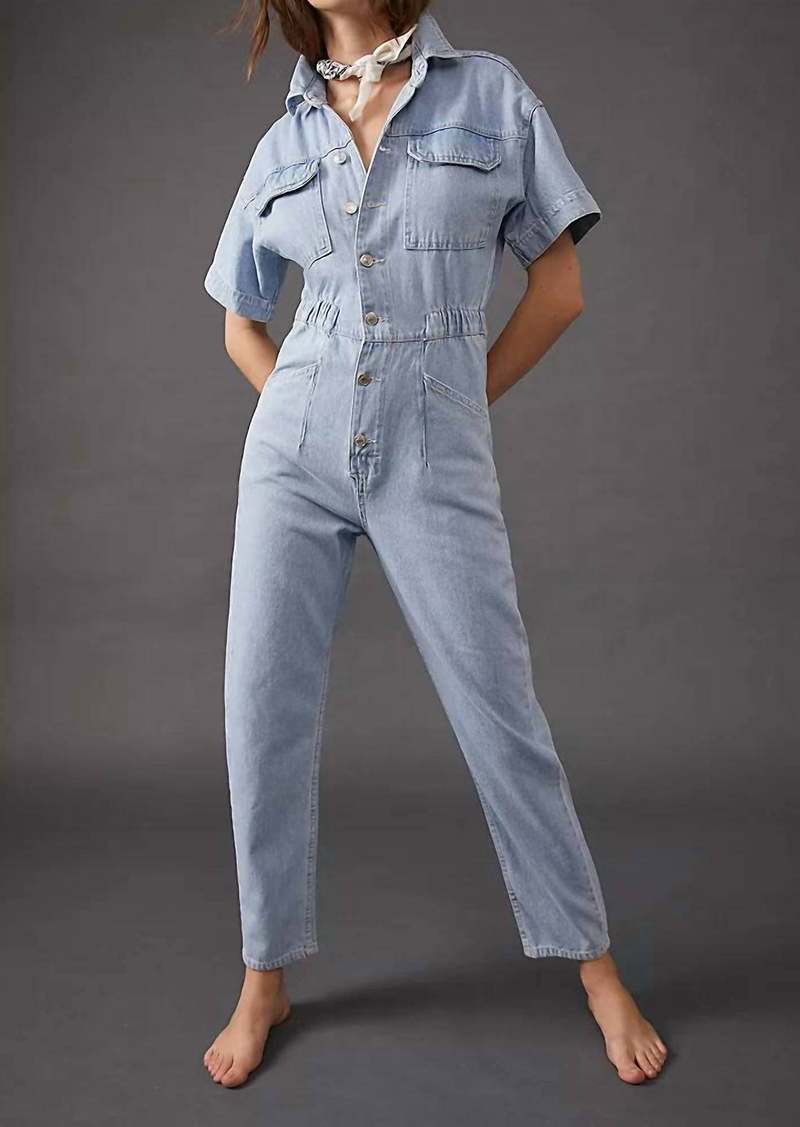 Free People Marci Coverall In Clear Skies