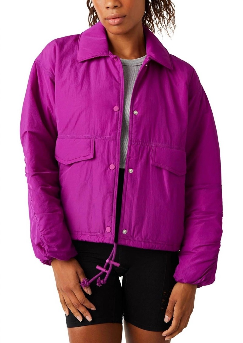 Free People Off The Bleachers Coaches Jacket In Vivid Violet