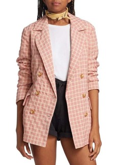 Free People Olivia Gingham Double Breasted Blazer