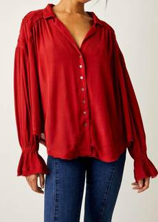 Free People Olivia Smocked Top In Blended Berry