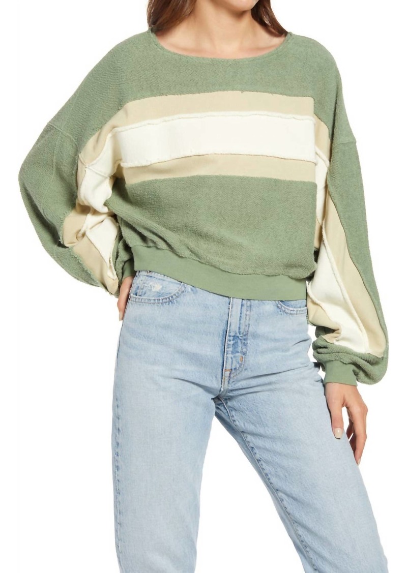 Free People Palo Alto Pullover In Cool Moss Combo