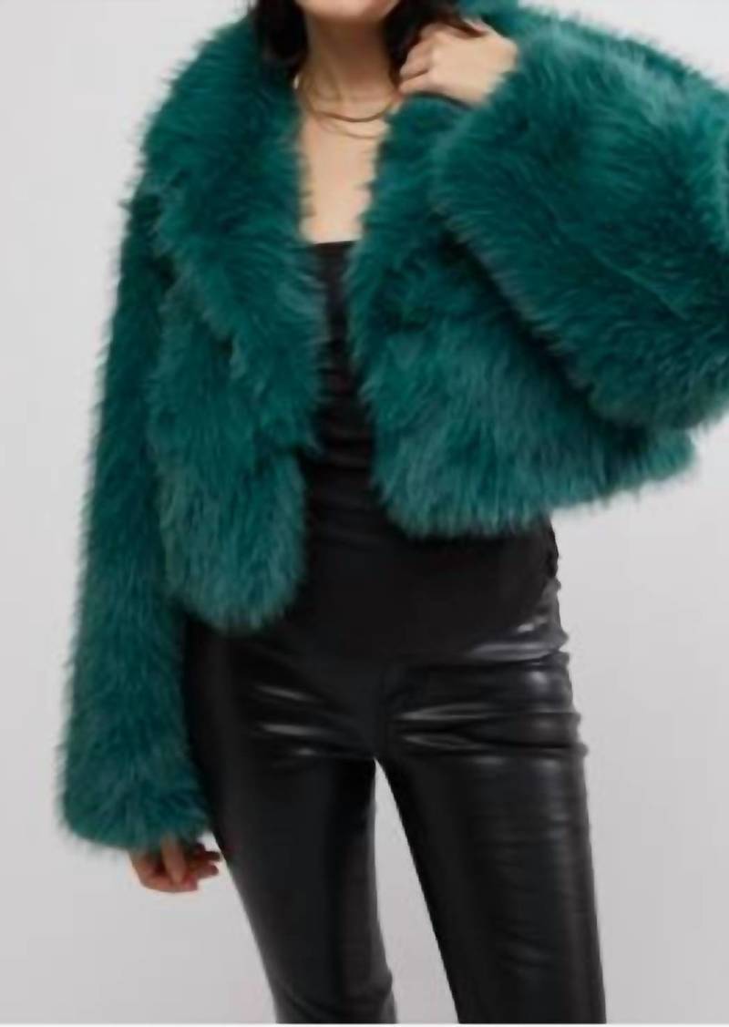 Free People Paris Cropped Jacket In Uncut Emerald