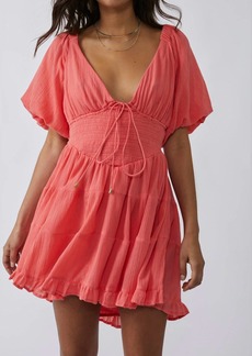 Free People Perfect Day Mini Dress In Coral