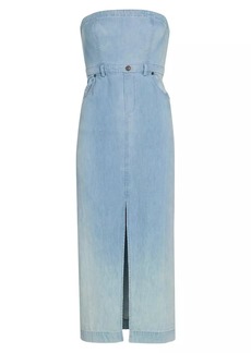 Free People Picture Perfect Ombré Denim Strapless Midi-Dress