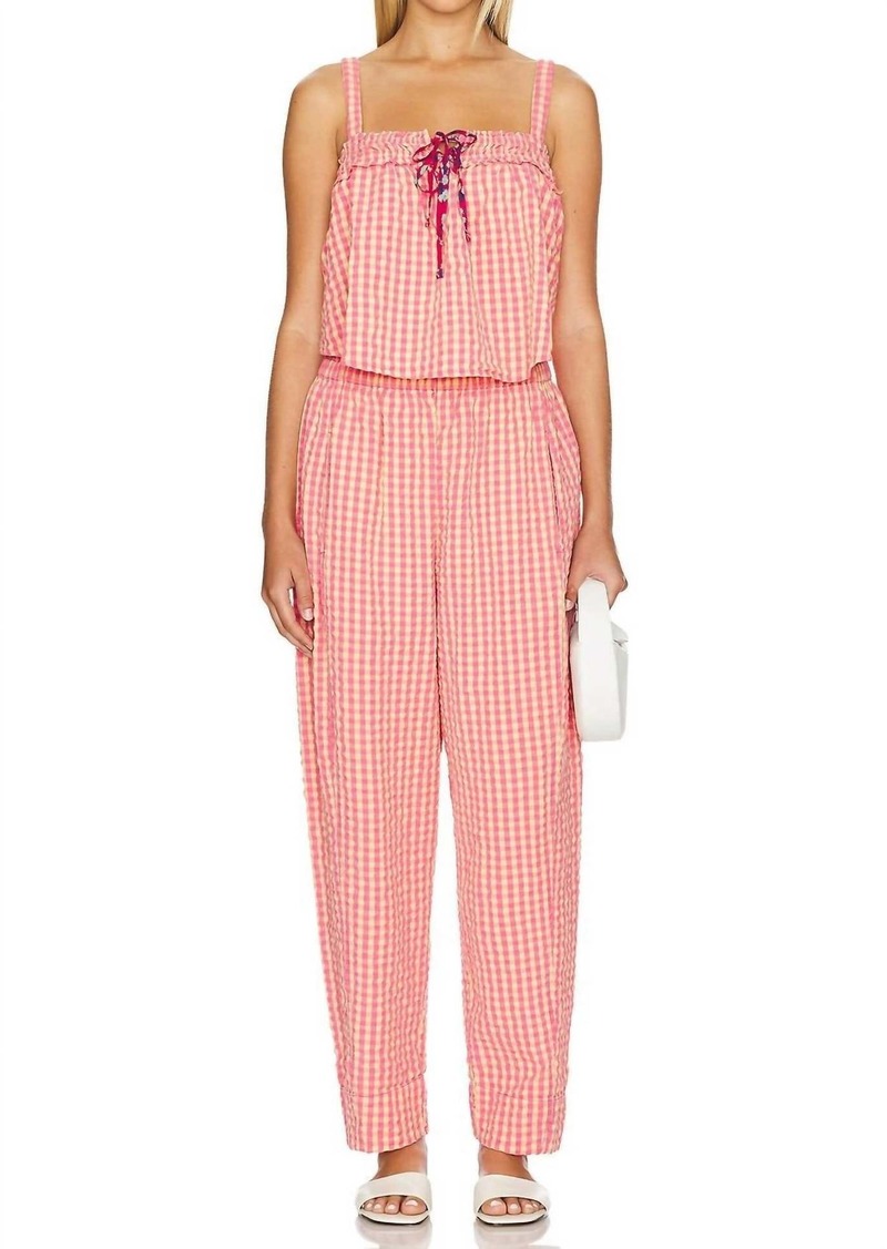 Free People Preppy Poplin Pants In Pink Combo