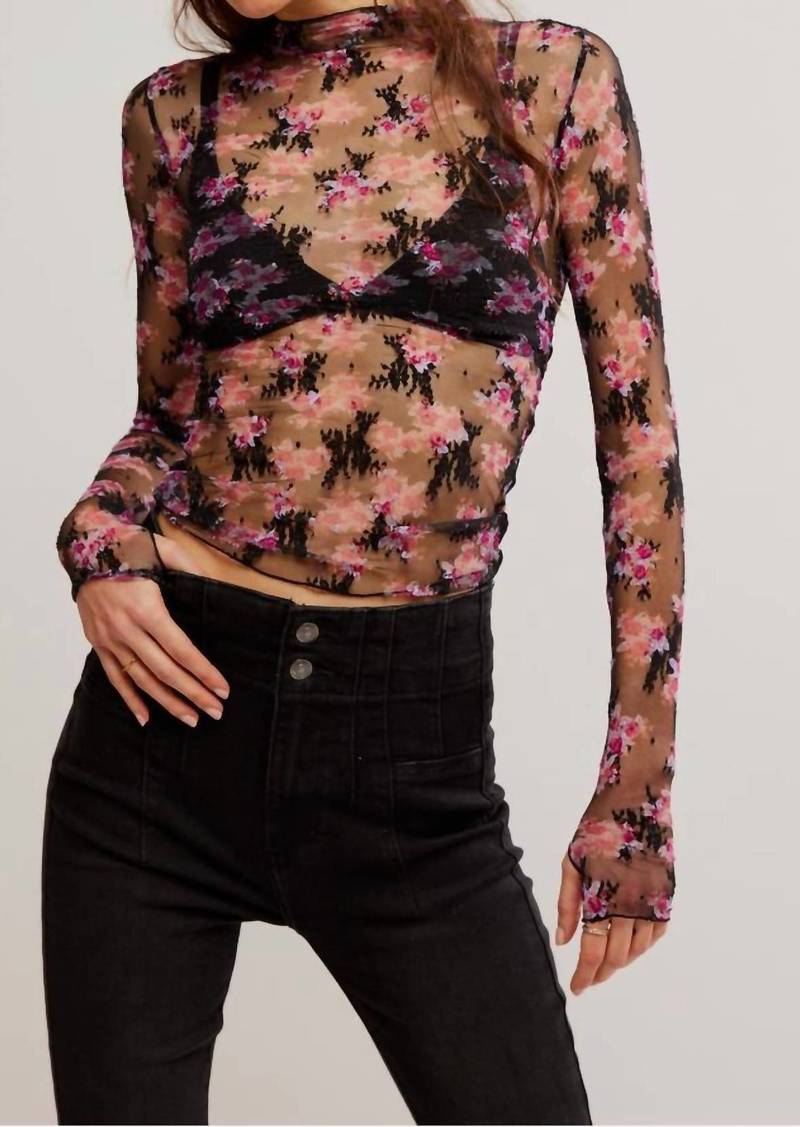 Free People Printed Lady Lux Layering In Black Combo