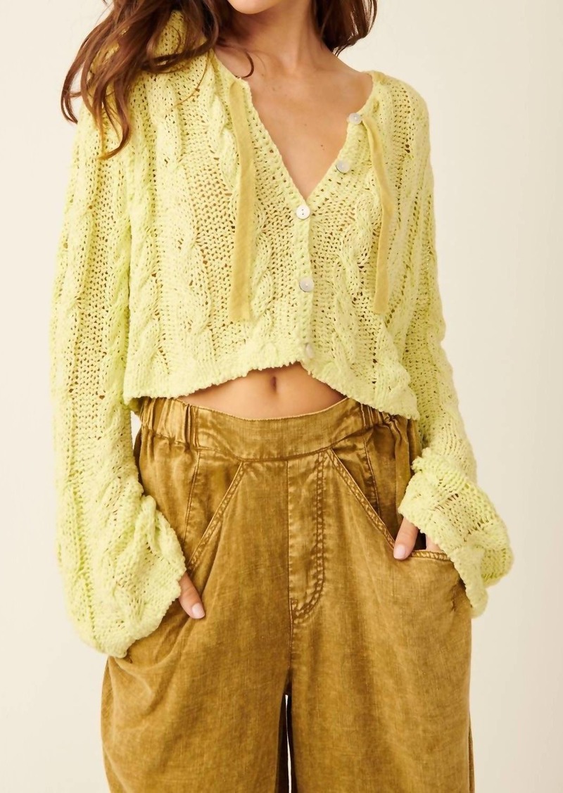 Free People Robyn Cardigan In Bamboo Shoot