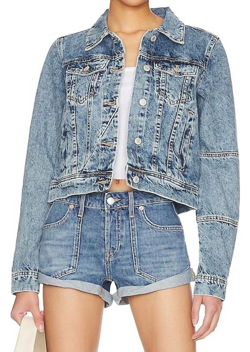 Free People Rumors Jacket In Light Indigo