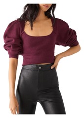 Free People Saffron Womens Ribbed Short Crop Sweater