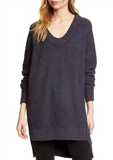 Free People Scoop Pullover Sweater In Charcoal