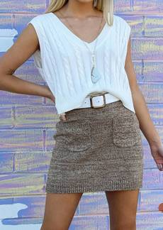 Free People Solid Viola Sweater Mini Skirt In Chestnut Combo