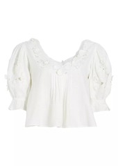 Free People Sophie Embroidered Cotton Top