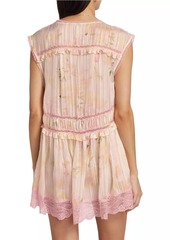 Free People Spring Fling Floral & Lace Minidress