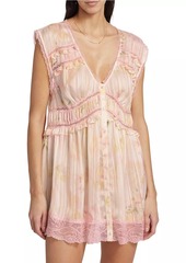 Free People Spring Fling Floral & Lace Minidress