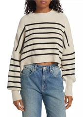 Free People Striped Cotton-Blend Sweater