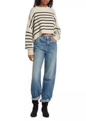 Free People Striped Cotton-Blend Sweater