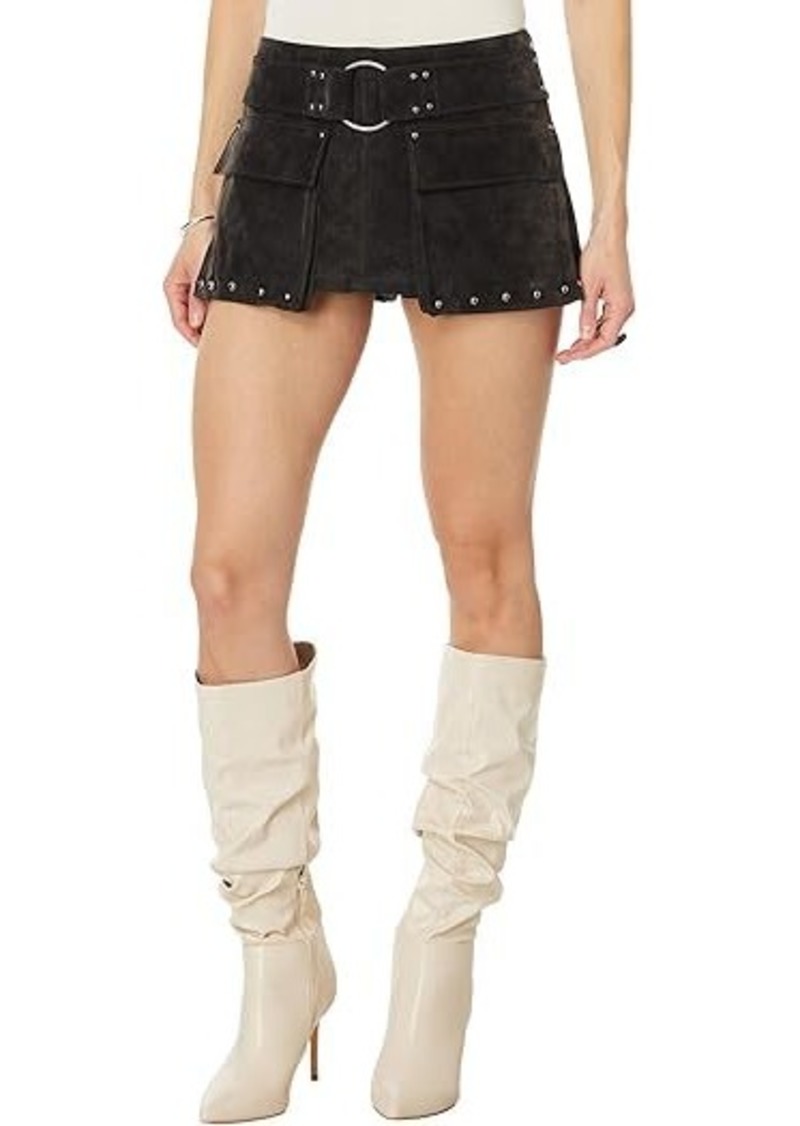 Free People Suede Micro Mini Skort