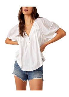 Free People Sunray Babydoll Top In Optic White