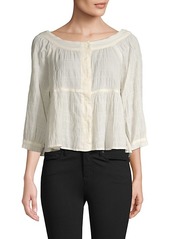 Free People Textured High-Low Top