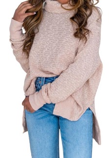 Free People Tommy Turtleneck Sweater In Toasted Almond