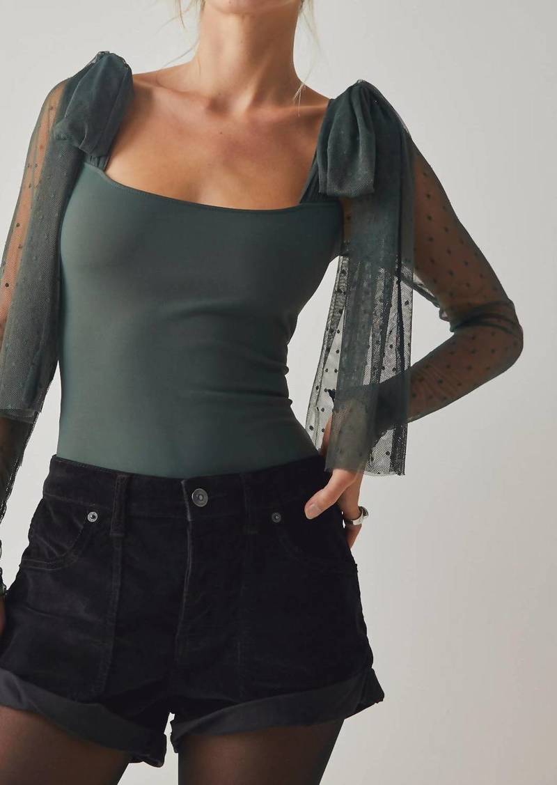 Free People Tongue Tied Bodysuit In Green Gables