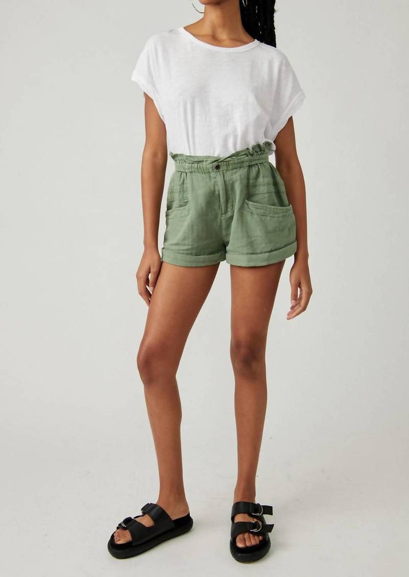 Free People Topanga Cuff Short In Oil Green