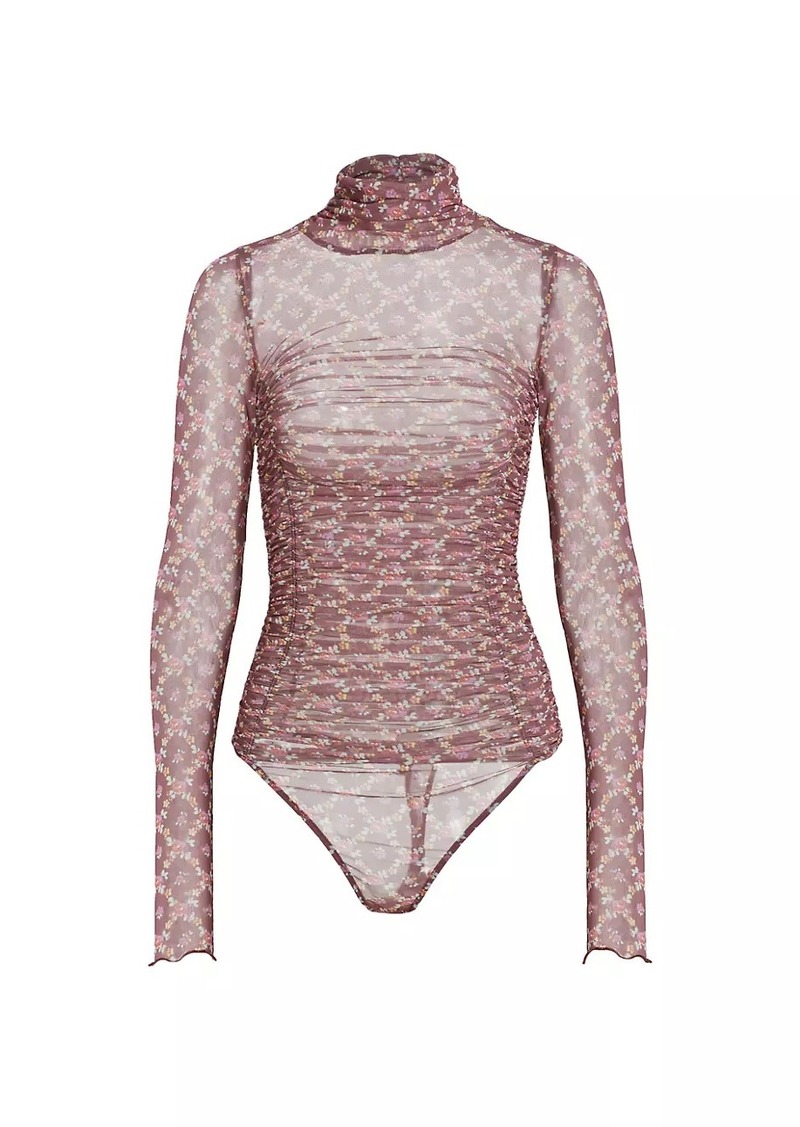 Free People Under It All Floral Mesh Bodysuit